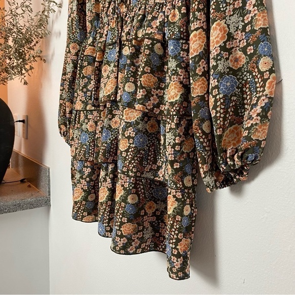 CITY STUDIO Womans Ruffle V neck  Multicolor Dress Tiered Ruffle Long Sleeve XXL - Picture 9 of 16